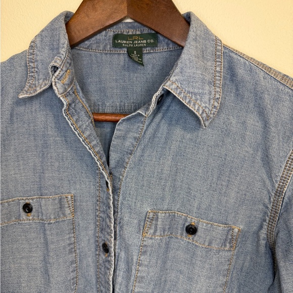 Lauren Ralph Lauren Jeans Co. Classic Chambray Button Down Shirt Size Small - Picture 5 of 8